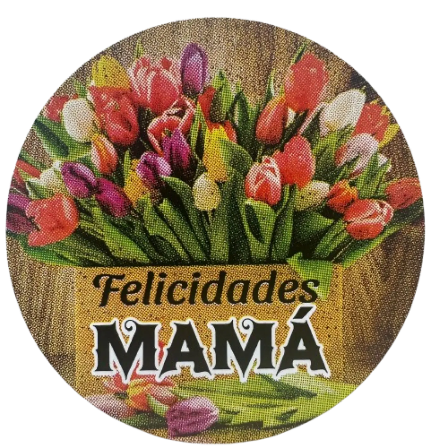 Sticker Feliz Dia Mama B 100un 38mm 4