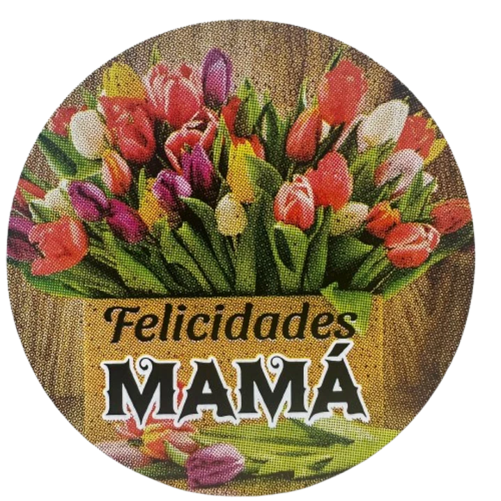 Sticker Feliz Dia Mama B 100un 38mm 4