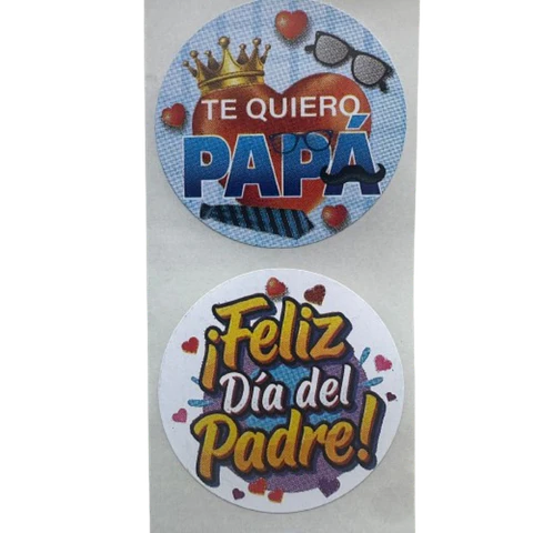 Sticker Feliz Dia Papa B 100un 38mm
