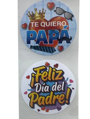 Sticker Feliz Dia Papa B 100un 38mm