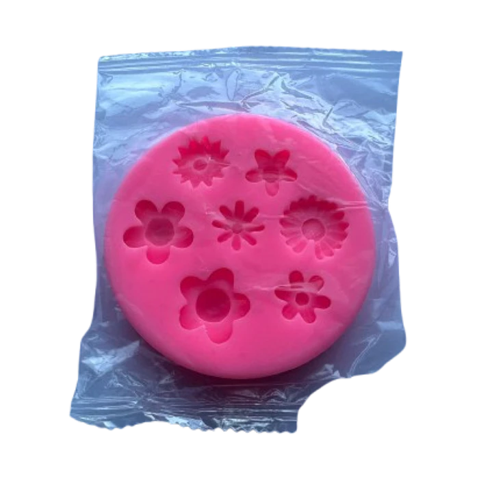 Molde Silicona Flores C 7 Figuras 7,2x7,2cm 1