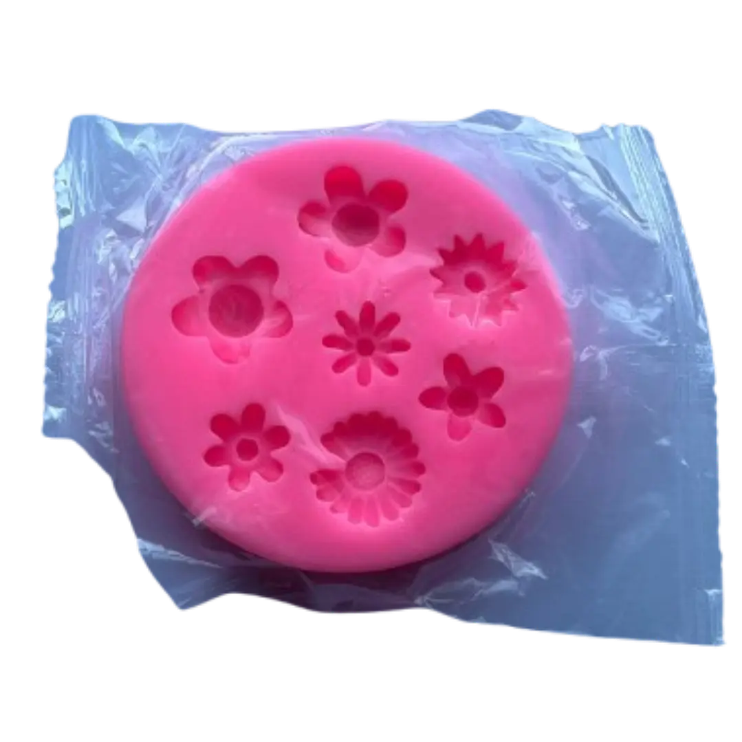 Molde Silicona Flores C 7 Figuras 7,2x7,2cm 2