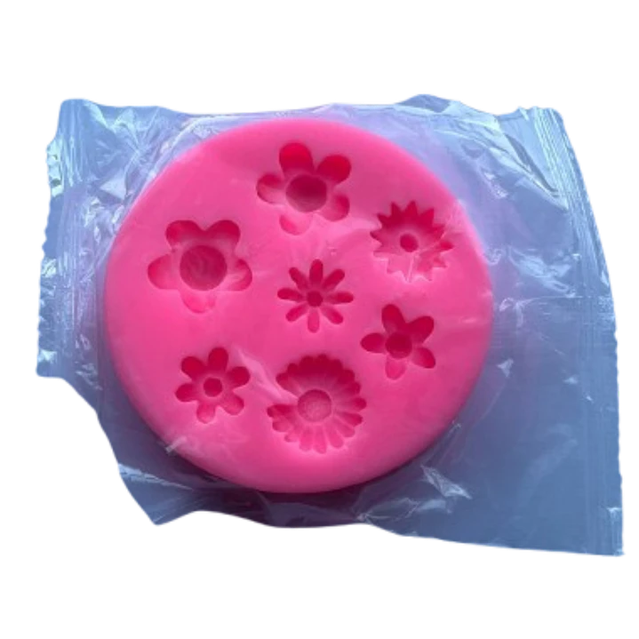 Molde Silicona Flores C 7 Figuras 7,2x7,2cm 2