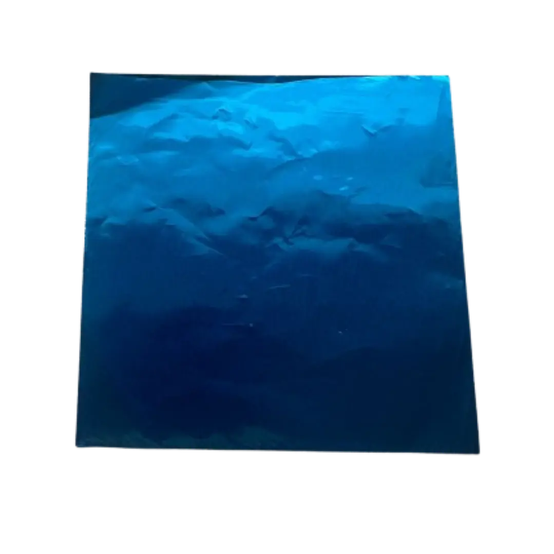Papel Aluminio Para Bombon Azul 100un 10x10cm 1