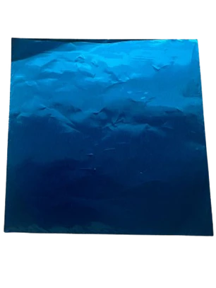 Papel Aluminio Para Bombon Azul 100un 10x10cm