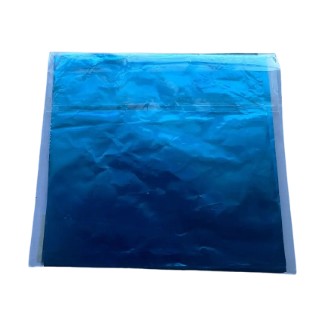 Papel Aluminio Para Bombon Azul 100un 10x10cm 2