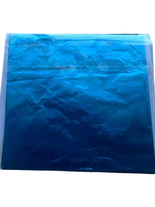 Papel Aluminio Para Bombon Azul 100un 10x10cm