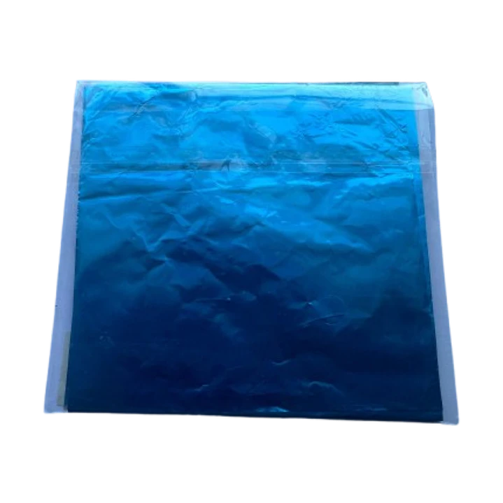 Papel Aluminio Para Bombon Azul 100un 10x10cm 2