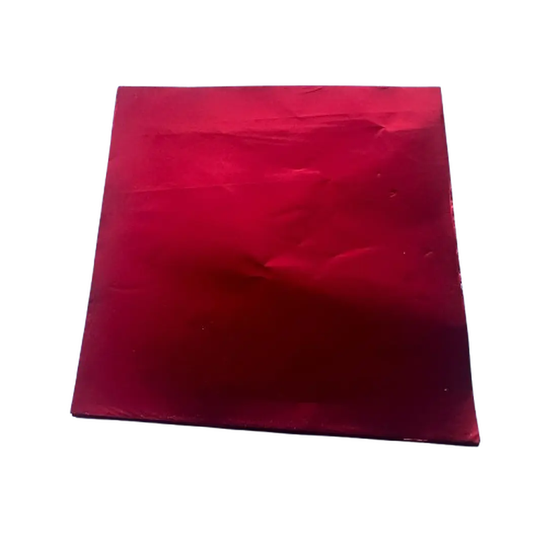 Papel Aluminio Para Bombon Rojo 100un 10x10cm 1