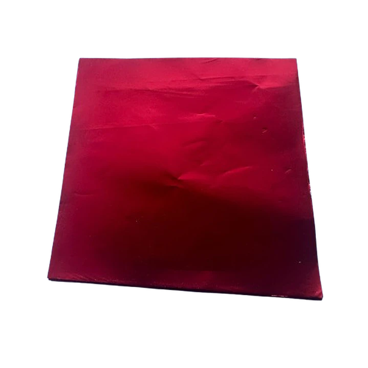 Papel Aluminio Para Bombon Rojo 100un 10x10cm 1