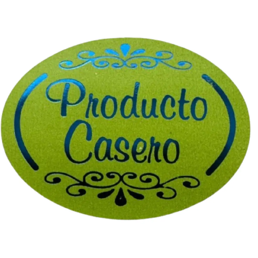 Sticker Producto Casero Verde Pistacho 100un 38mm 1