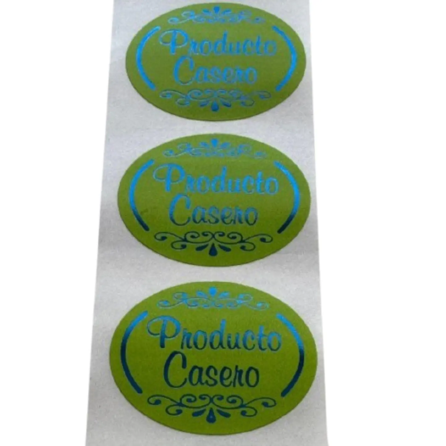 Sticker Producto Casero Verde Pistacho 100un 38mm 2