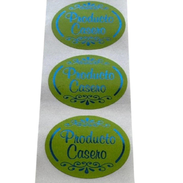 Sticker Producto Casero Verde Pistacho 100un 38mm 2