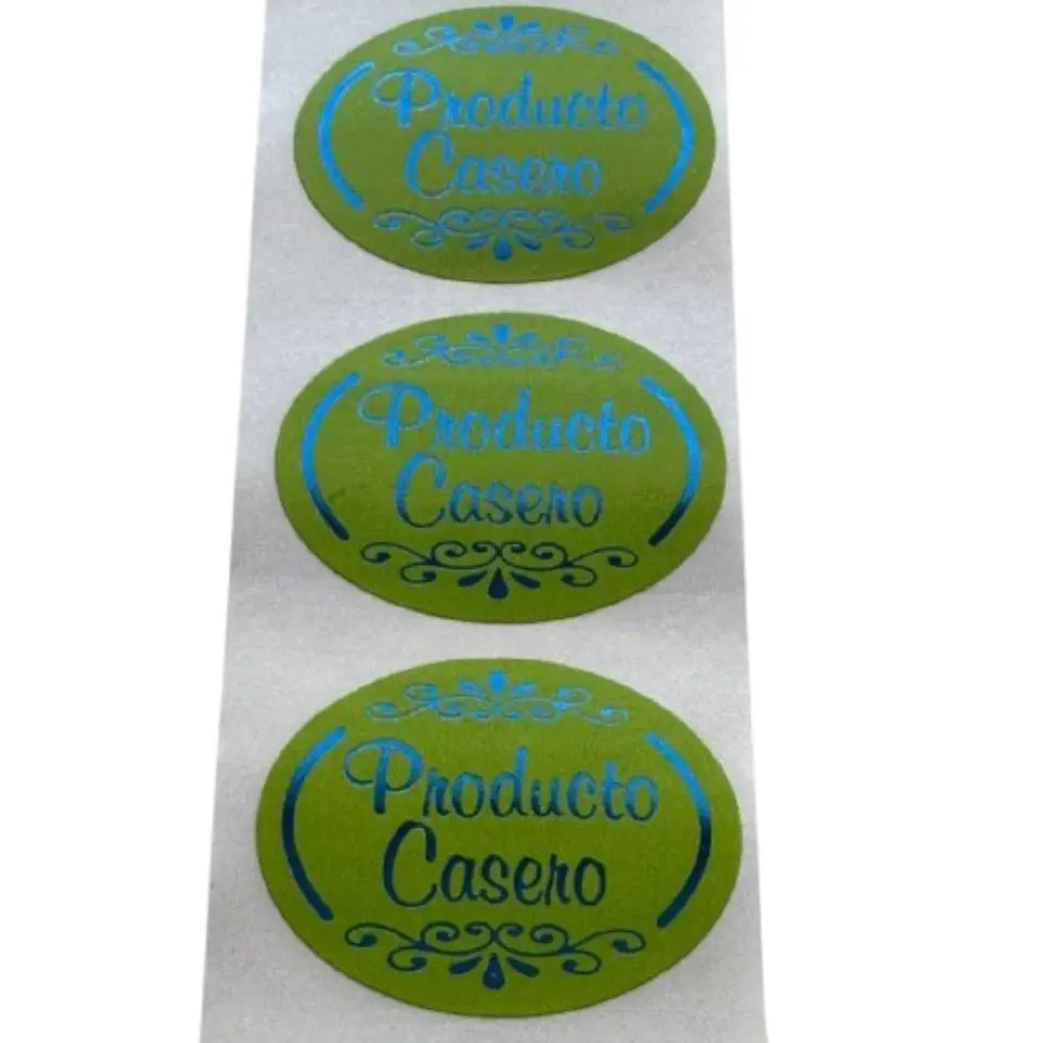 Sticker Producto Casero Verde Pistacho 100un 38mm 2