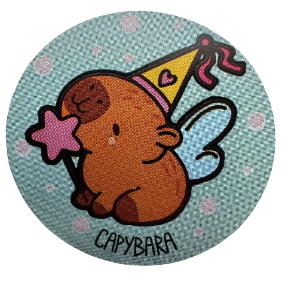 Sticker Capibara 6 Diseños 100un 38mm 2