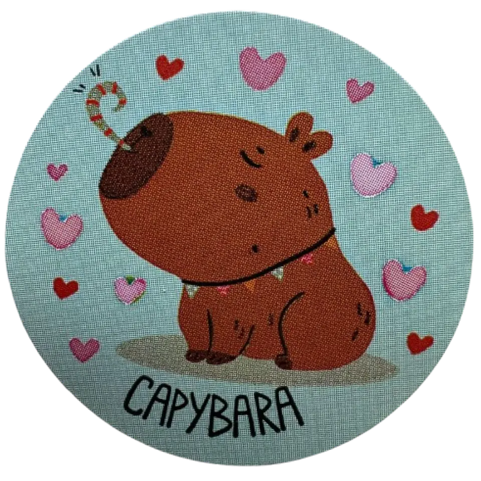 Sticker Capibara 6 Diseños 100un 38mm 3