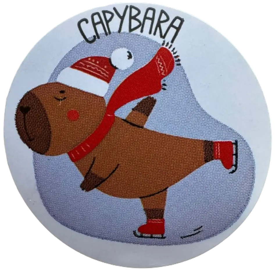 Sticker Capibara 6 Diseños 100un 38mm 5
