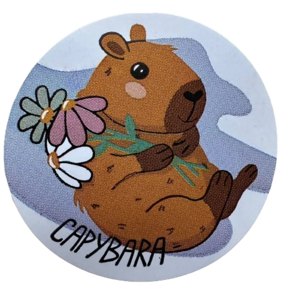Sticker Capibara 6 Diseños 100un 38mm 7