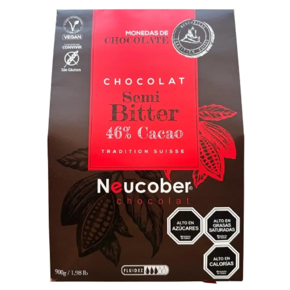 Chocolate 46% Cacao Semi Amargo Monedas 801 Neucober 900g 1