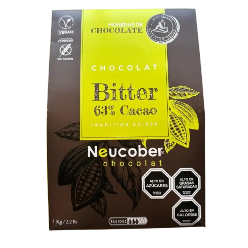 Chocolate 63% Cacao Amargo Monedas 812 Neucober 1kg 1