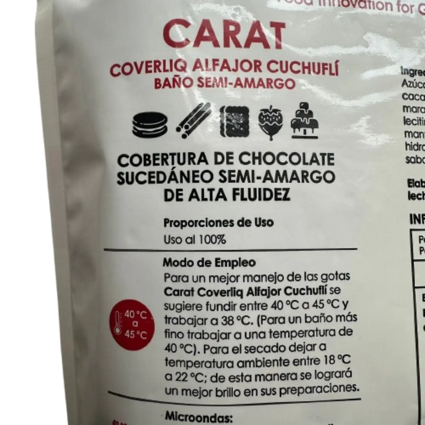 Cobertura Chocotate Coverliq Semi Amargo Carat Puratos 1kg 2