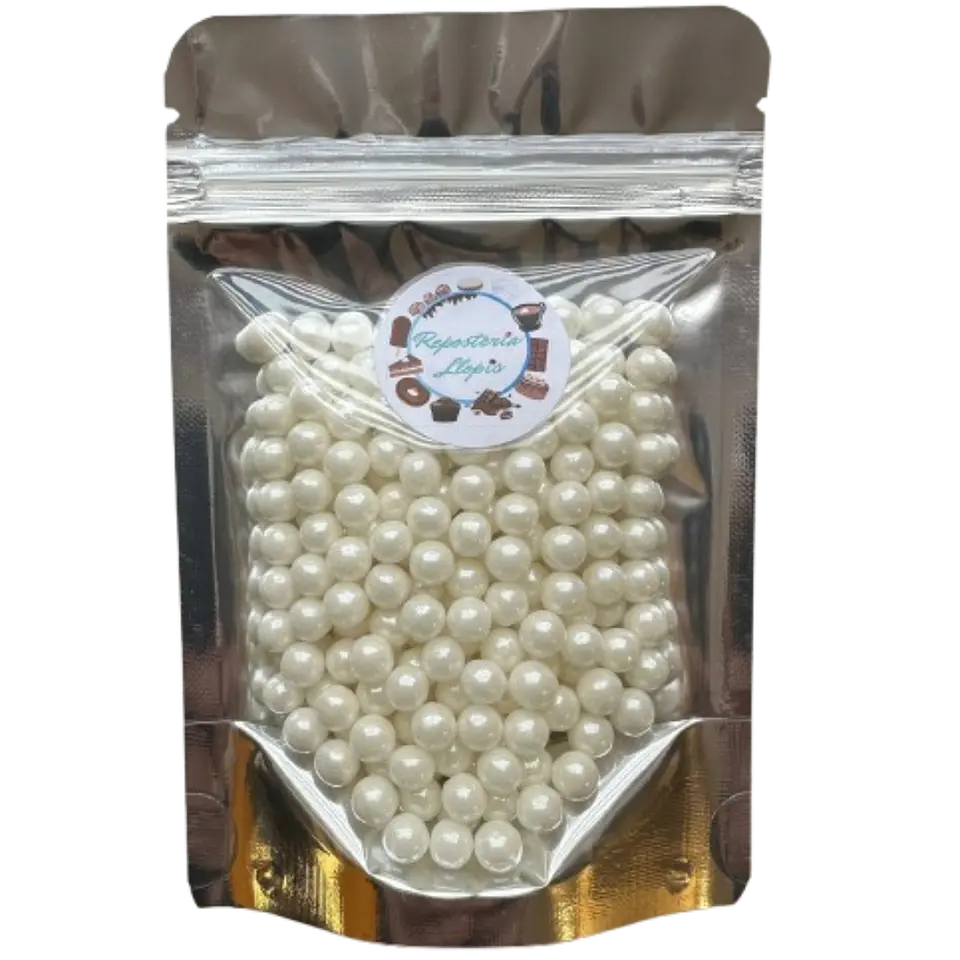 Perlas Blancas Brillante Comestibles 6mm 70g 1