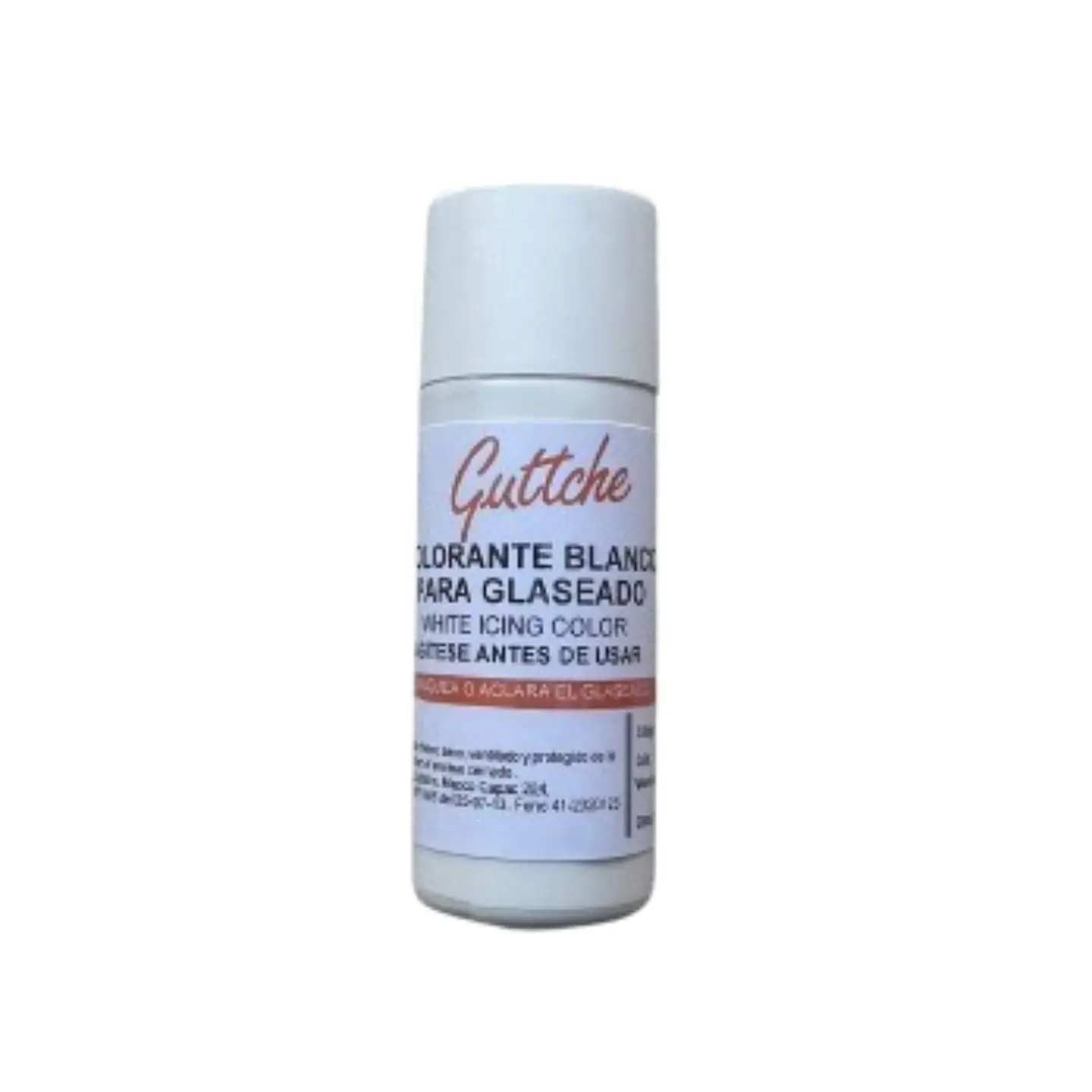 Colorante Blanco Para Glaseado Comestible Guttche 20g 1