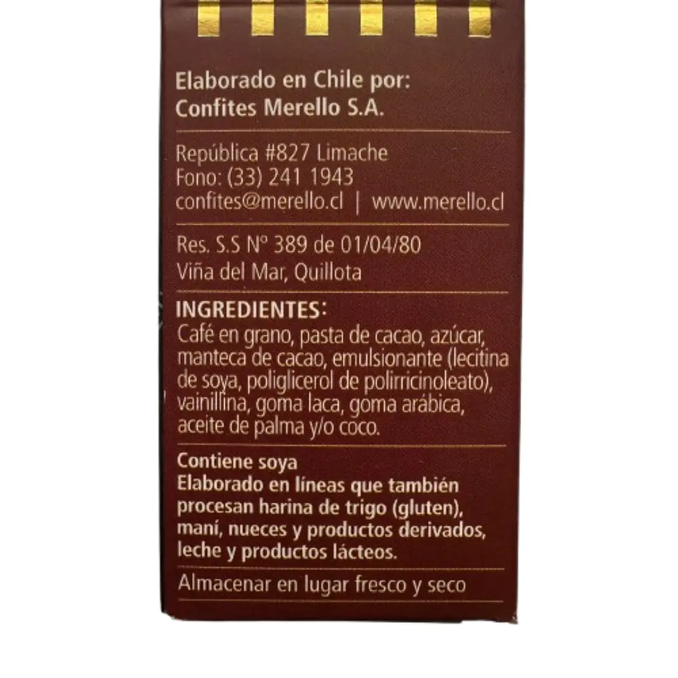 Cafe Bañado en Chocolate Extrafino Merello 120g 4