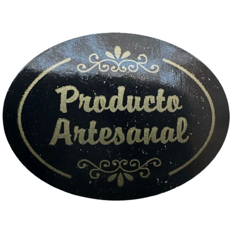 Sticker Producto Artesanal Azul 100un 38mm