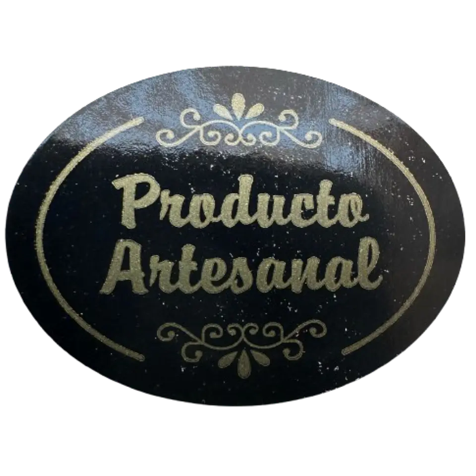 Sticker Producto Artesanal Azul 100un 38mm 1