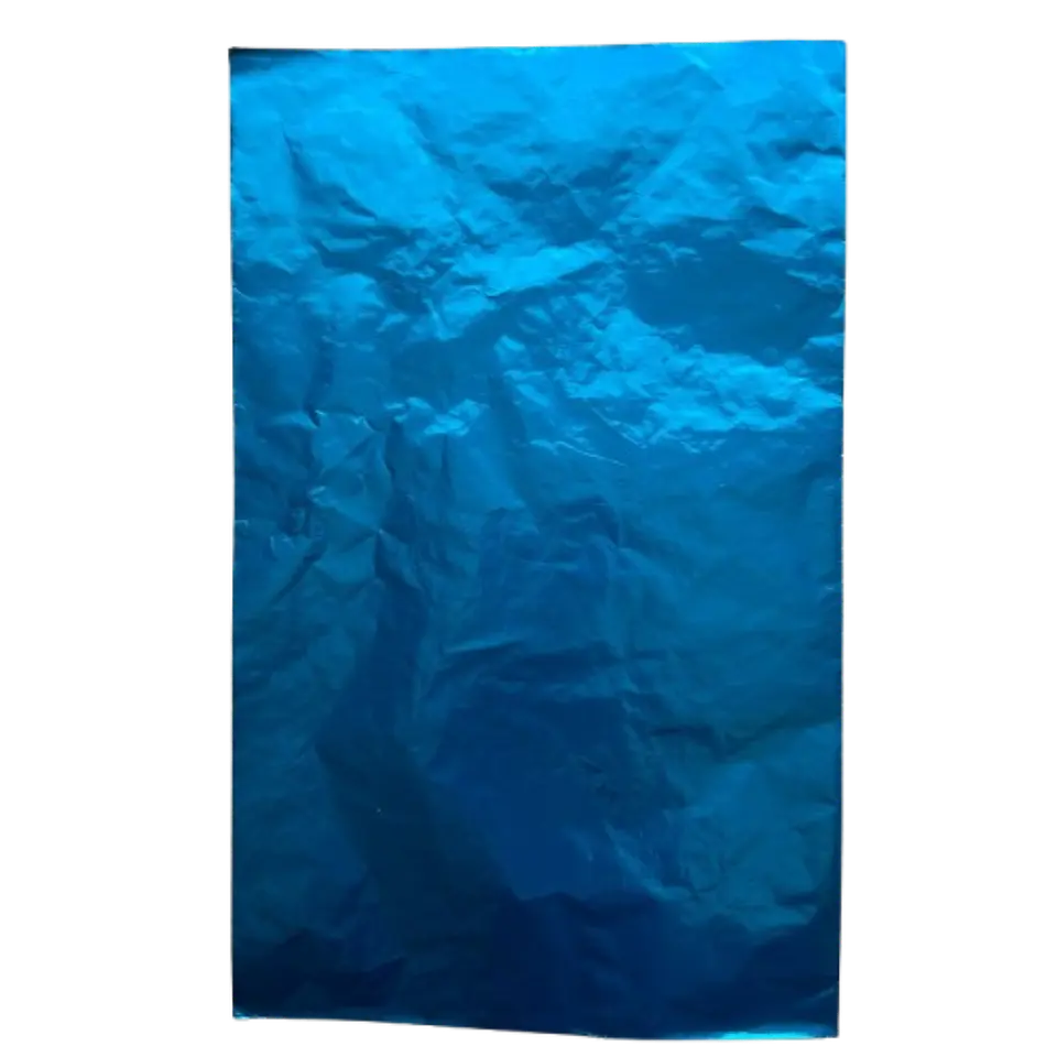 Pliego Papel Aluminio Azul Para Chocolate 43x58cm 1
