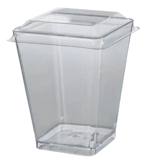 Pack 10 Vaso Acrilico Con Tapa 150ml