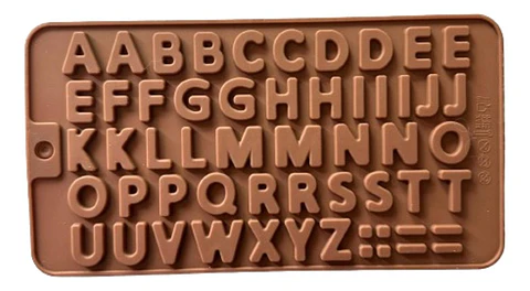 Molde Silicona Letras Para Chocolate Fondant 21x11cm