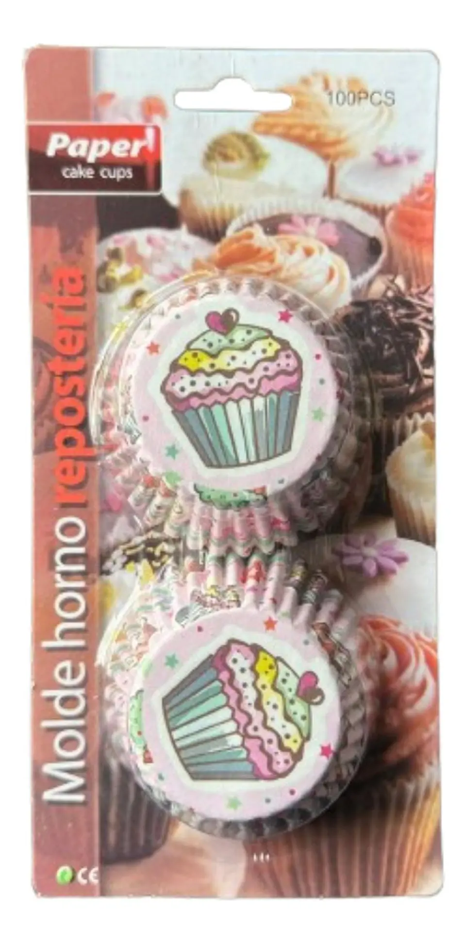 Capsulas Cupcake Diseño G Pastel 100un E110xIn52mm 1