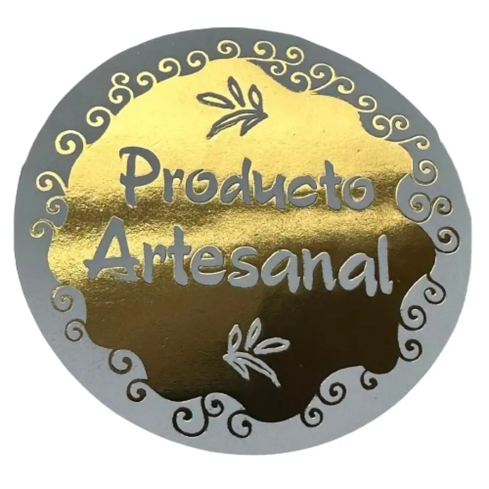 Sticker Producto Artesanal Dorado 100un 38mm 1