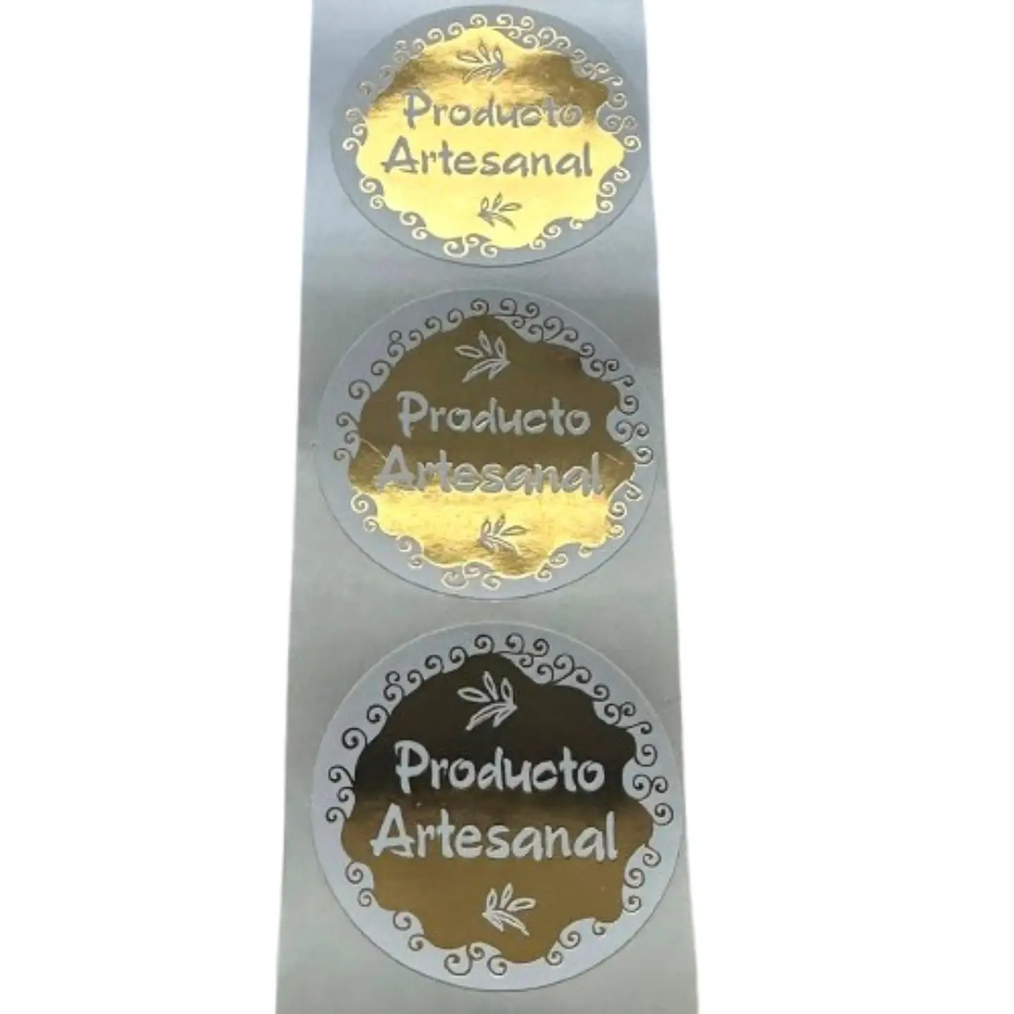 Sticker Producto Artesanal Dorado 100un 38mm 2