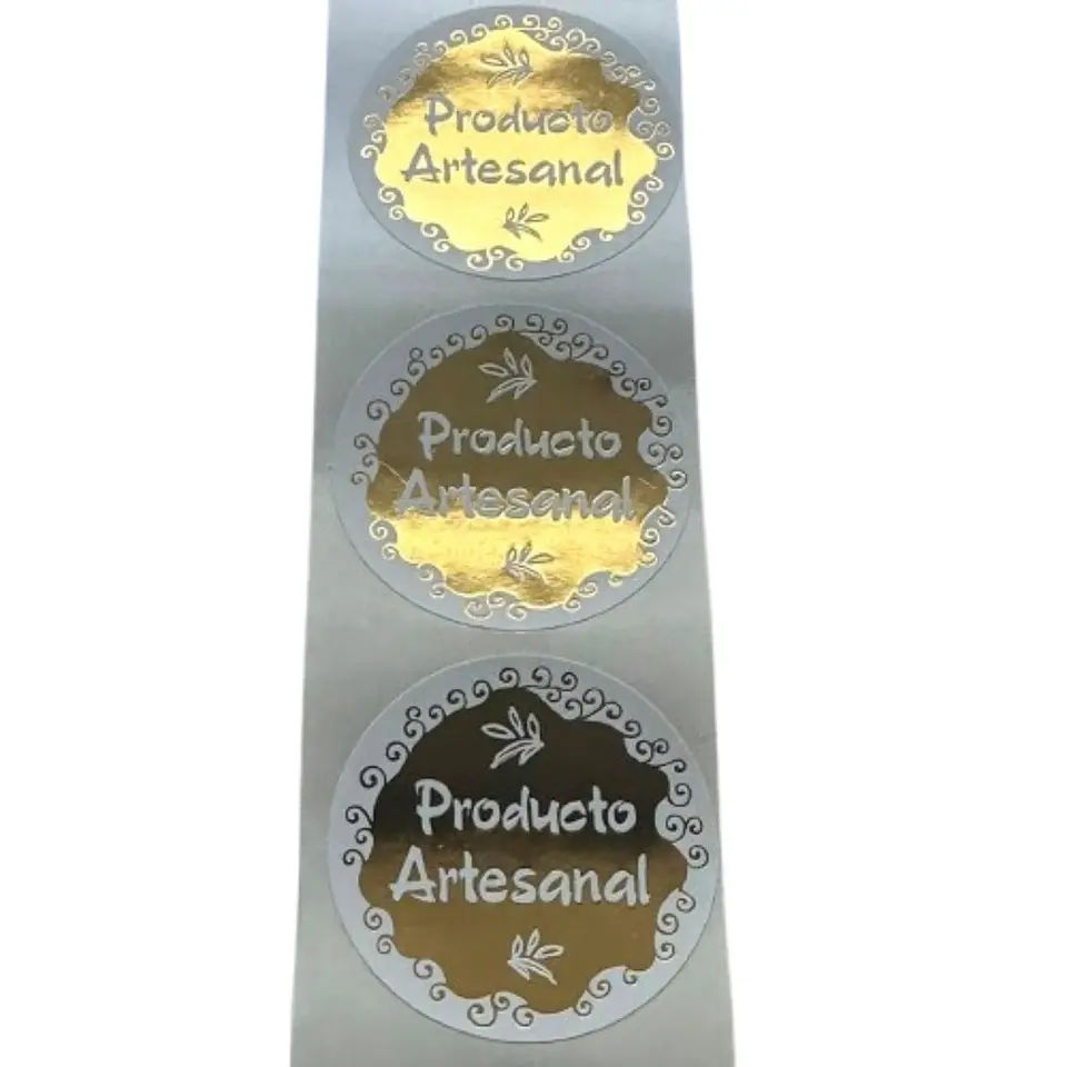 Sticker Producto Artesanal Dorado 100un 38mm 2