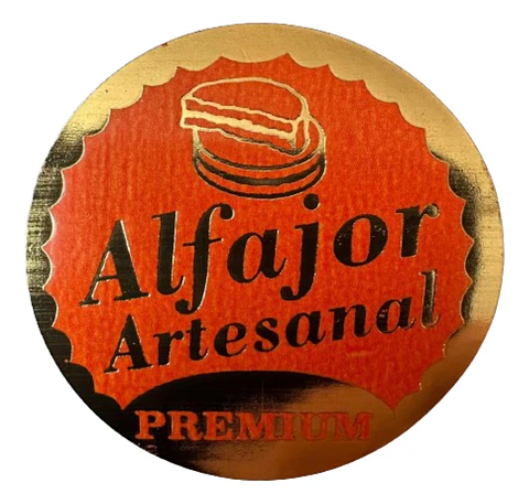 Sticker Alfajor Naranjo 100un 38mm