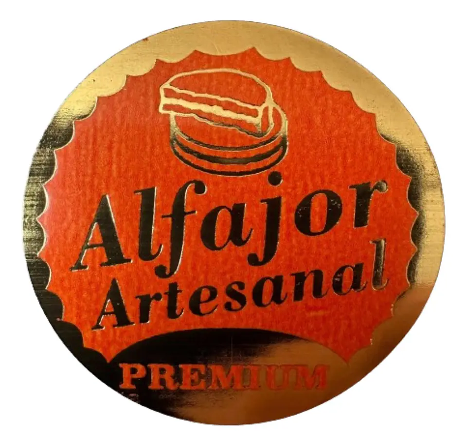 Sticker Alfajor Naranjo 100un 38mm 1