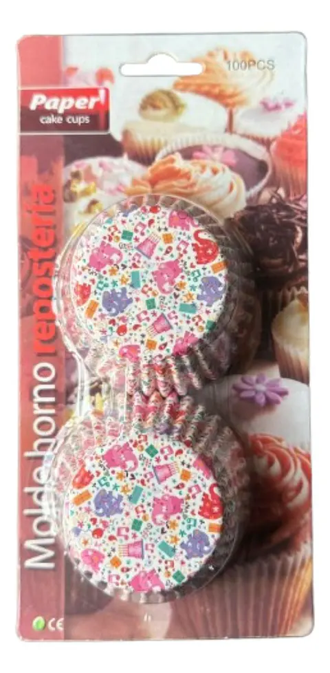 Capsulas Cupcake Diseño B Elefantes 100un E110xIn52mm