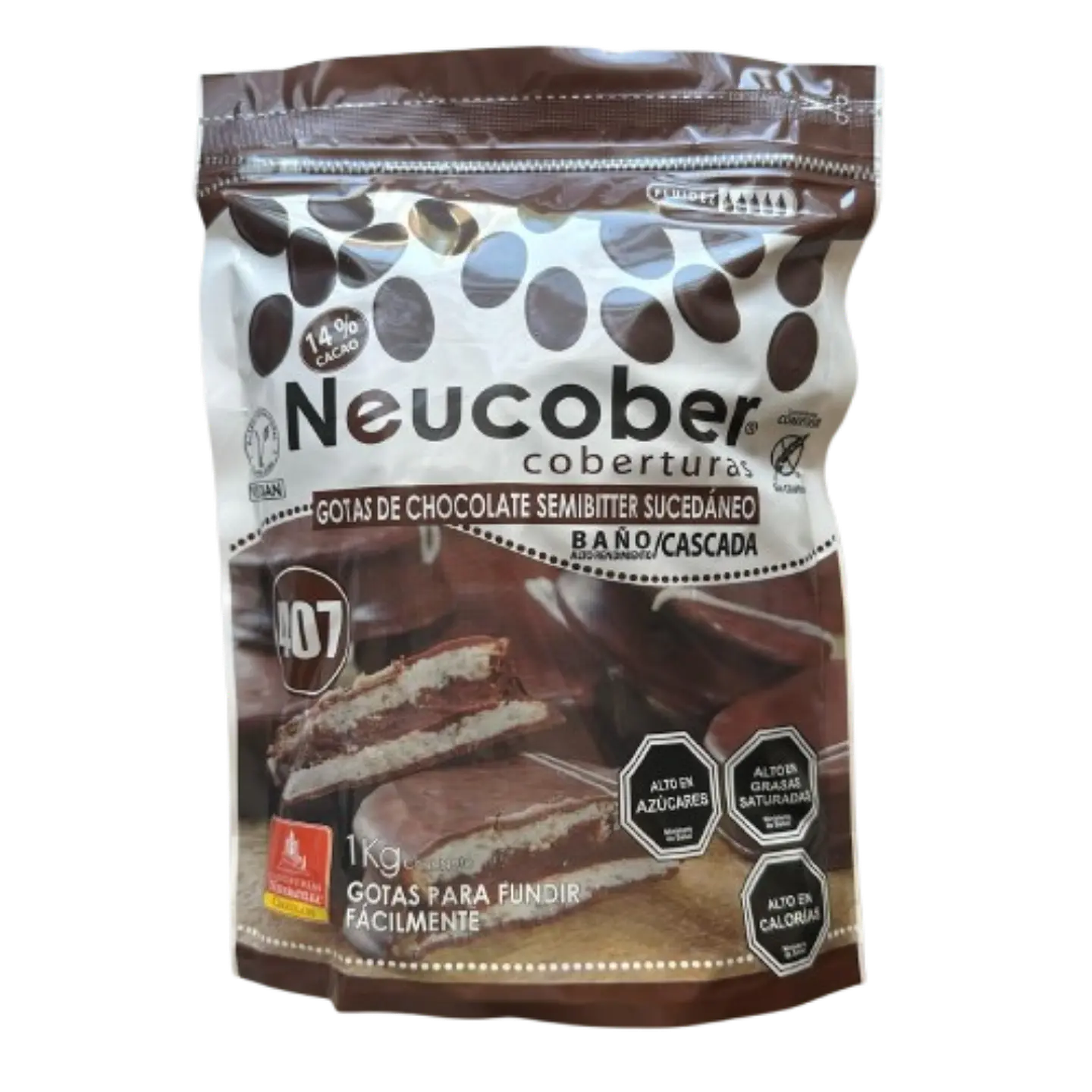 Cobertura Chocolate 407 Semi Amargo Gotas Neucober 1kg 1