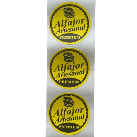 Sticker Alfajor Amarillo 100un 38mm