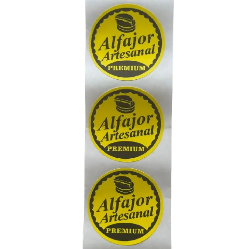 Sticker Alfajor Amarillo 100un 38mm 2