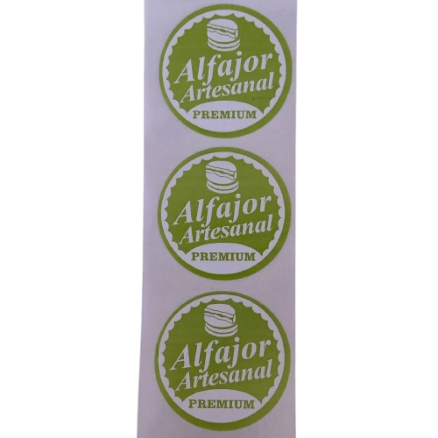 Sticker Alfajor Verde Pistacho 100un 38mm 2