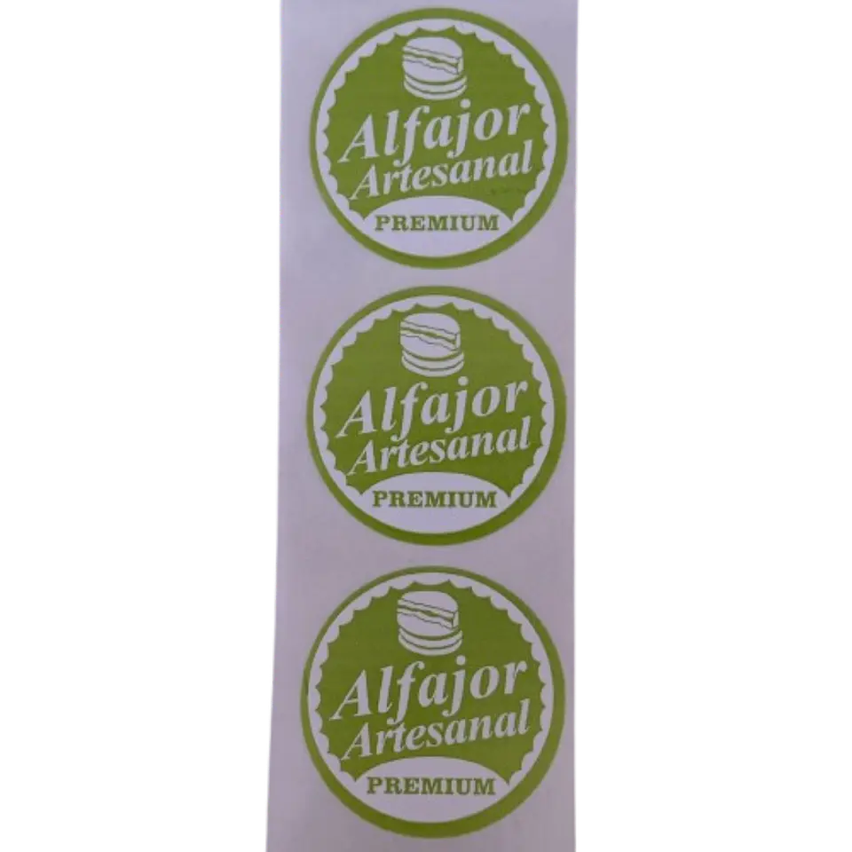 Sticker Alfajor Verde Pistacho 100un 38mm 2