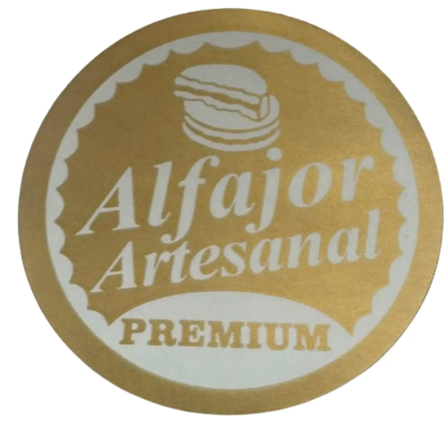 Sticker Alfajor Dorado 100un 38mm 1