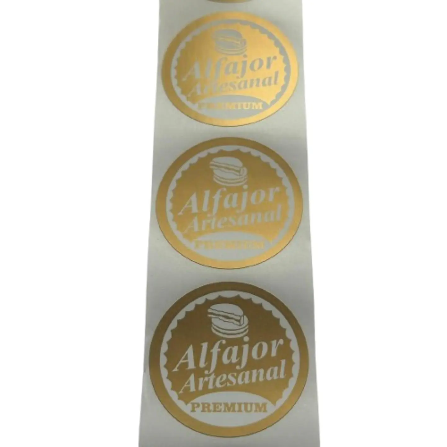 Sticker Alfajor Dorado 100un 38mm 2