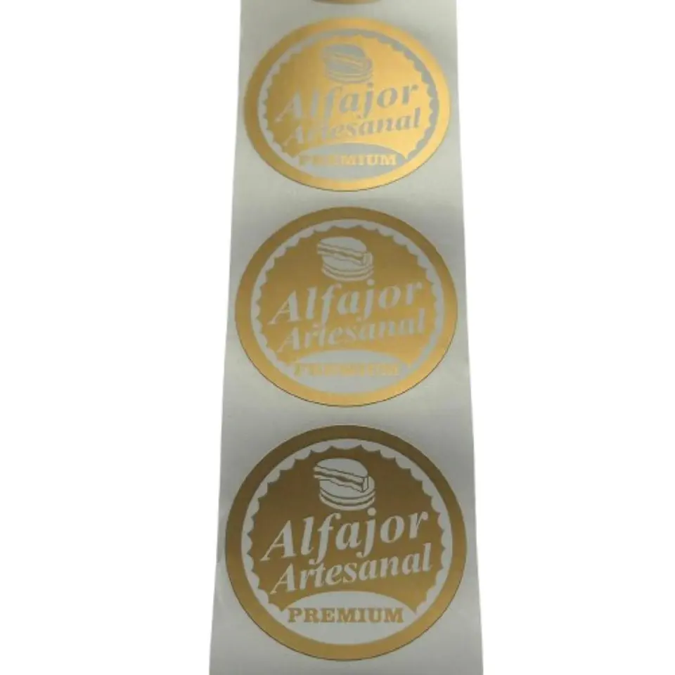 Sticker Alfajor Dorado 100un 38mm 2