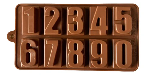 Molde Silicona Numeros Para Chocolate Fondant 11x20,5cm
