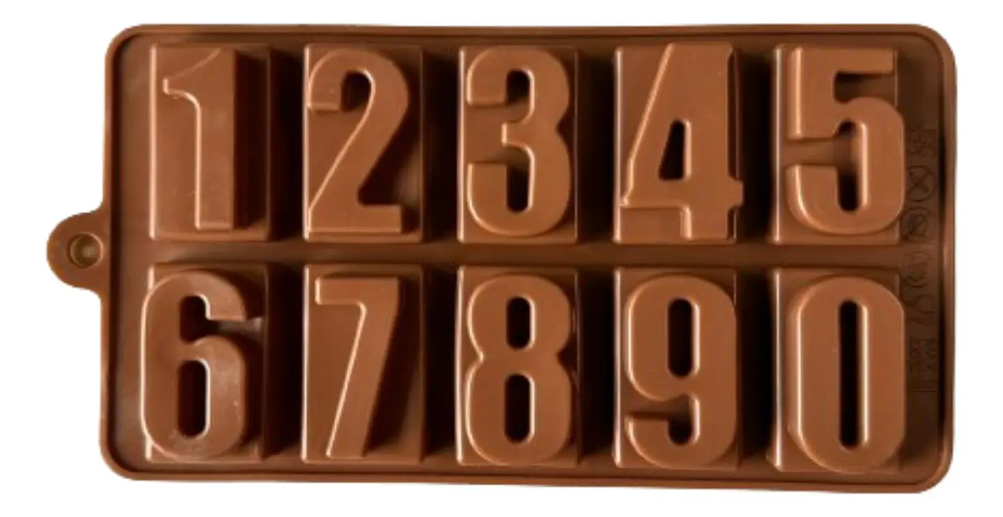Molde Silicona Numeros Para Chocolate Fondant 11x20,5cm 1
